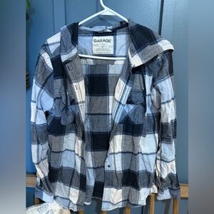 Garage navy blue and light blue flannel